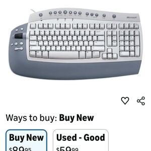 Microsoft Office Keyboard in Gray and White